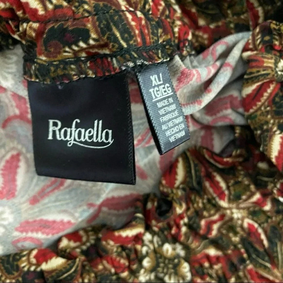 Rafaella XL black boho lace trim smock top Peasant Hippie Casual Festival - Picture 4 of 6